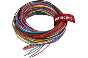 BNTECHGO 24 Gauge Silicone Wire Kit: 10 Colors, 100 ft, 40 Strand Tinned Copper, 600V, -60°C to 200°C, Used for Model Making, Lighting, Appliances & Electronics