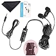 Boya By-M1Dm Dual Lavalier Universal Auxiliary Microphone With A Single 1/8 Stereo Connector For Smartphones Dslr Cameras Camcorders, Black, For Action Cameras With Cleaning Cloth(Gopro, Sjcam)