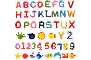 LGWJHCY 48PCS Lettere magnetiche Numeri e Animali Adesivi frigorifero,Magneti per Cartoni Animati per Lavagne Magnetiche, Frigoriferi E Lavagne Bianche