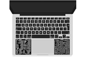 SYNERLOGIC (1 Set) Mac OS (M/Intel) + Word/Excel (for Mac) Quick Reference Keyboard Shortcut Stickers - for MacBook Air/Pro/iMac/Mac/mini (Black, 1 Set)