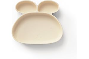 ÜneeQbaby Silikon-Kinder Teller i-Form - BPA-Frei, Spülmaschinenfest, Mikrowellen- und Ofensicher - Perfekt für Kleinkinder und Babys