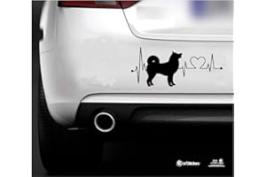 Artstickers - Adesivo per auto a forma di cane akita inu 20 cm per gli amanti delle auto, colore: nero