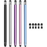IZyufan 5 Pezzi Penna Touch,Penna Stilo,2 in 1 Pennino Capacitivo,Compatibile con Tutti i Touchscreen Tavoletta,per i-Pad,i-P