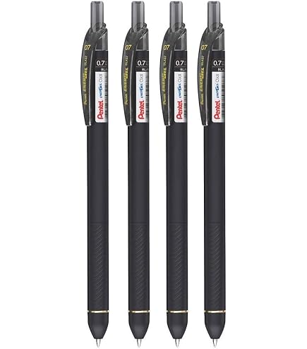 Pack De 5 Stylos Gel Pentel EnerGel BLN415 - Encre Noire 0.5mm - Écriture Fluide Et Propre