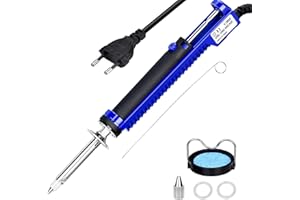 FIOAY Saldatore a Stagno Professionale,240V 30W Pompa Dissaldante a Ventosa Elettrica con ugelli dissaldanti 1,0 mm(1pcs) e 1,2 mm(2pcs),Saldatore a Stagno Professionale per dissaldatura a foro passante