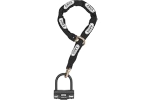 ABUS Combinazione di lucchetto e catena - Granit 58 12KS Black Loop Lucchetto per moto composto da Livello sicurezza 19, 120 cm