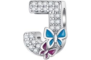 LNQOBU Charme Lettre de L'alphabet Argent Sterling 925 Avec 5A Zircone Femmes Perles Charm Compatible Pour European Bracelet