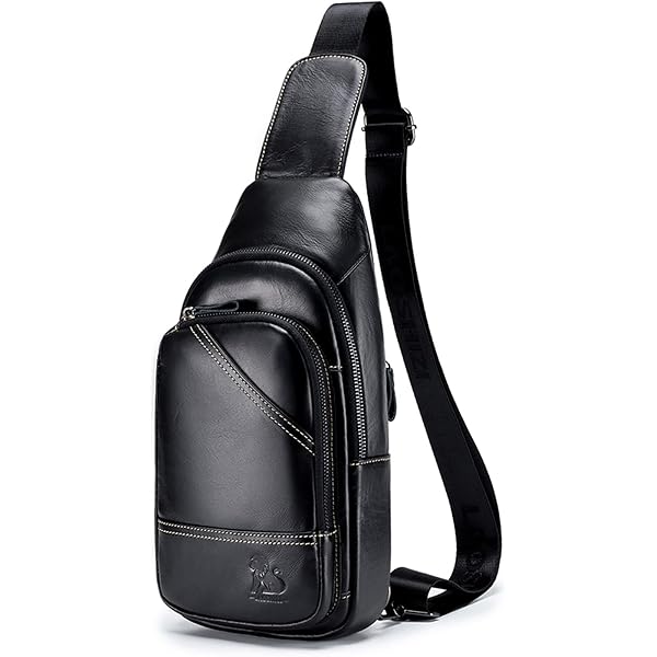 DK86 Genuine Leather Sling Bag for Men and Women Crossbody Small Fanny Packs Chest Travel Backpack Daypack Black: Buy Online at Best Price in UAE