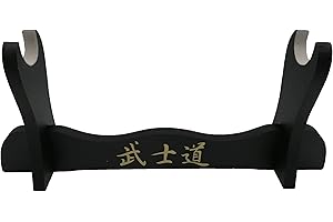 Glac Store Présentoir support de table en velours gris clair pour Katana Type Ultimo Samouraï en bois avec inscriptions japonaises et pièce de rechange