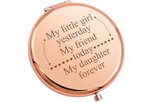 Gevody Daughter Gifts Compact Pocket Makeup Mirror Graduation Birthday Gifts for Daughter from Dad Mom Girls Wedding Presents Mother to My Girl Presents Christmas Valentine Folding Makeup Mirror