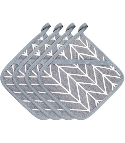 Set di presine da forno con stampa a quadri bianchi a scacchi rossi, cuscinetti caldi, guanti da barbecue, perfetti per cucina e cottura