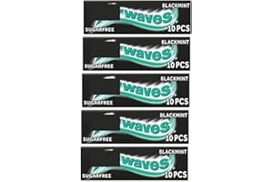 APLINS Air Black Mint Chewing Gum Sugar Free Multipack, 5 x 10 Pieces - With Menthol Freshness, Helps keep Teeth Clean And Mouth Fresh