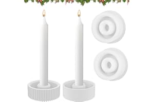 Ambesty 2 Stück Kerzenhalter-Form, Silikonform Teelichthalter, Runde Silikonform Kerzenhalter, Pentagramm Gießform Kerzenhalter, Gießform Kerzen für Candle Holder, DIY Harzguss, 3D Kerze Silikonform