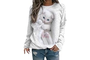SHITOUJI Sweatshirt Damen 3D Pferd Motiv Druck Pullover Langarm Rundhals Oberteile Bluse Lustig Tiermotiv Langarmshirt Casual Lose Basic Tshirt Pullis Jumper Tunika Top