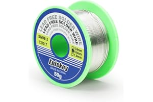 Episkey Filo per saldatura senza piombo, 0,8mm 50g Filo per Saldatura Elettrica a Nucleo di Colofonia, per saldatura elettrica e riparazione Sn99,3 Cu0,7 (0,8mm 50g) (H02)