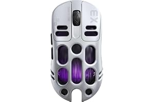 LolaHoyus wireless gaming mouse, 12,000 DPI, PAW3395DM sensor -80g lightweight cut design -5 programmable buttons -5 dynamic light synchronous RGB - Steel gray