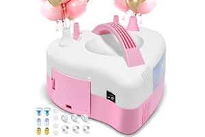 ZOVHYYA Elektrische Ballonpumpe 600W Luftballonpumpe Ballonpumpe Aufblasgerät Doppeldüse mit 2 Inflationsmodi Leicht zu Tragen Luftballon aufblasgerät für Geburtstag Deko Geburtstag Party