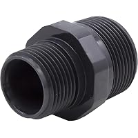 HAF PVC Doppelnippel 1 1/2 Zoll – Grauer Verbinder Für Pool, Solar & Rohrleitungen, Made In Europe