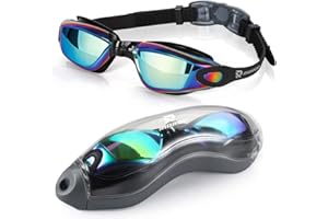 RIOROO RIORIO Lunettes de Natation Adultes, Lunettes Lunettes de Natation,Protection UV, Antibuée, avec des Verres Larges，Joints en Silicone Lunette Piscine pour Les Hommes, Les Femmes