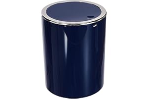 MSV Kamaka Bagno serie Savona - Pattumiera da bagno con coperchio basculante, in plastica, 6 litri, colore: Blu