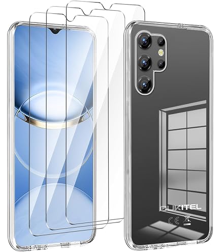 GYDQQKJ Cover per Oukitel C61 Pro + Pellicola Protettiva in Vetro Temperato, Morbido Silicone Custodia Nero TPU Case - HD Schermo Protettore per Oukitel C61 Pro (6.88) - BST19
