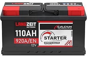 ‎LANGZEIT BATTERIEN LANGZEIT Autobatterie 12V 110AH 920A/EN Starterbatterie +30% mehr Leistung ersetzt Batterie 92Ah 95Ah 100Ah 105Ah