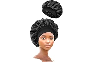 MOLLISONS Silk Bonnet for Sleeping - Perfect Satin Bonnet for Afro, Braids, Dreads, Curly Hair - Hair Care & Headwrap - Silky Wide Elastic Band - Premium Hair Bonnet for Women - Ultra-Soft & Wrinkle Free Satin