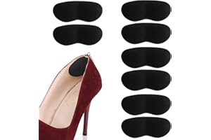 Molain 4 Paar Schuh-Grip-Auskleidung, Fersenkissen, selbstklebende Fersenkissen-Einsätze für lose und zu große Schuhe, Komfort-Einlegesohlenfüller, verhindert Rutschen, Reiben, Blasen (schwarz)