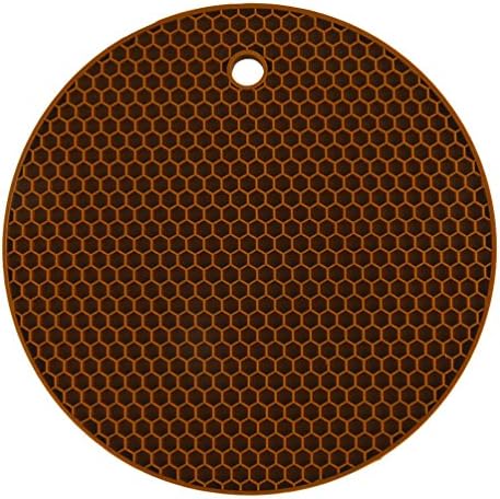 Tookang Extra Thick Silicone Trivet Mat Hot Pads Slip Silicone Insulation Mat For Trivets Coaster Placemat Honeycomb Kitchen Use Coffee (Diameter: 18CM/7.09＂)