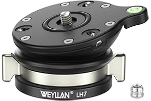 WEYLLAN Tête de trépied avec Base de nivellement Compatible avec Canon Nikon Sony DSLR Camera Camcorder Tripods Monopods, Capacité de Charge 10kg/22lbs