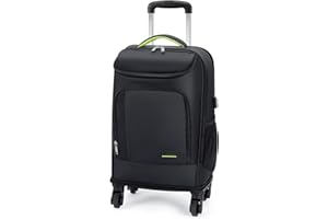 Lekespring Leder Business Trolley Rucksack mit Rollen 17 Zoll Laptop Rucksack Reiserucksack Handgepäck wasserdichte Kofferrucksack für Herren Damen Flugzeug Arbeit Reisen, Schwarz