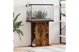 Homgoday Aquariumständer Aquarium Unterschrank Aquarium Tisch Aquarien Schrank Aquarienunterschrank Terrarium Schrank Räuchereiche 36x75x72,5 cm Holzwerkstoff