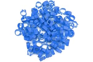 Pssopp 100 Stück Taubenringe 8 mm Vogel Taube Bänder Taubenfußringe Kunststoff Geflügelbeinringe für Geflügel Vögel(Blau)