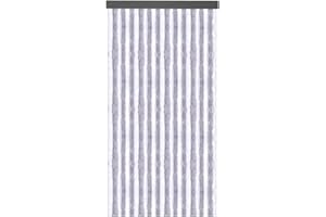 Arsvita Flauschvorhang Türvorhang (100x200 cm) in Hellgrau-Weiß - Raumteiler, Sichtschutz für Ihre Balkon/Terrassentür - Insektenschutz