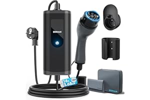 Bokman Caricabatteria per auto elettrica Tipo 2, 3,68 kW/10 metri/IP65 impermeabile, monofase, cavo di ricarica per veicoli elettrici