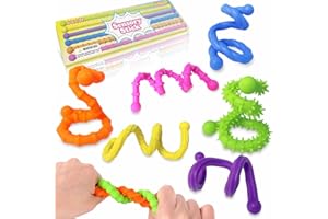 Bambebe 6 Pack Fidget Toys Sensory Stick: Textured Calming Sensory Toys for Autism Kids, Anxiety Relief Fidgets for Classroom Student, Travel Activities Essential Fidget Toy, Road Trip Essentials
