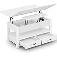 FURNITABLE Couchtisch Höhenverstellbar - Wohnzimmertisch Mit Schublade 100x50cm