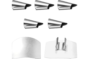 JJWNMLL 2 protezioni per dita da tagliere, con 5 protezioni per dita da cucina, in acciaio inox, per proteggere le dita e tagliare, strumento da cucina per proteggere le dita e tagliarle