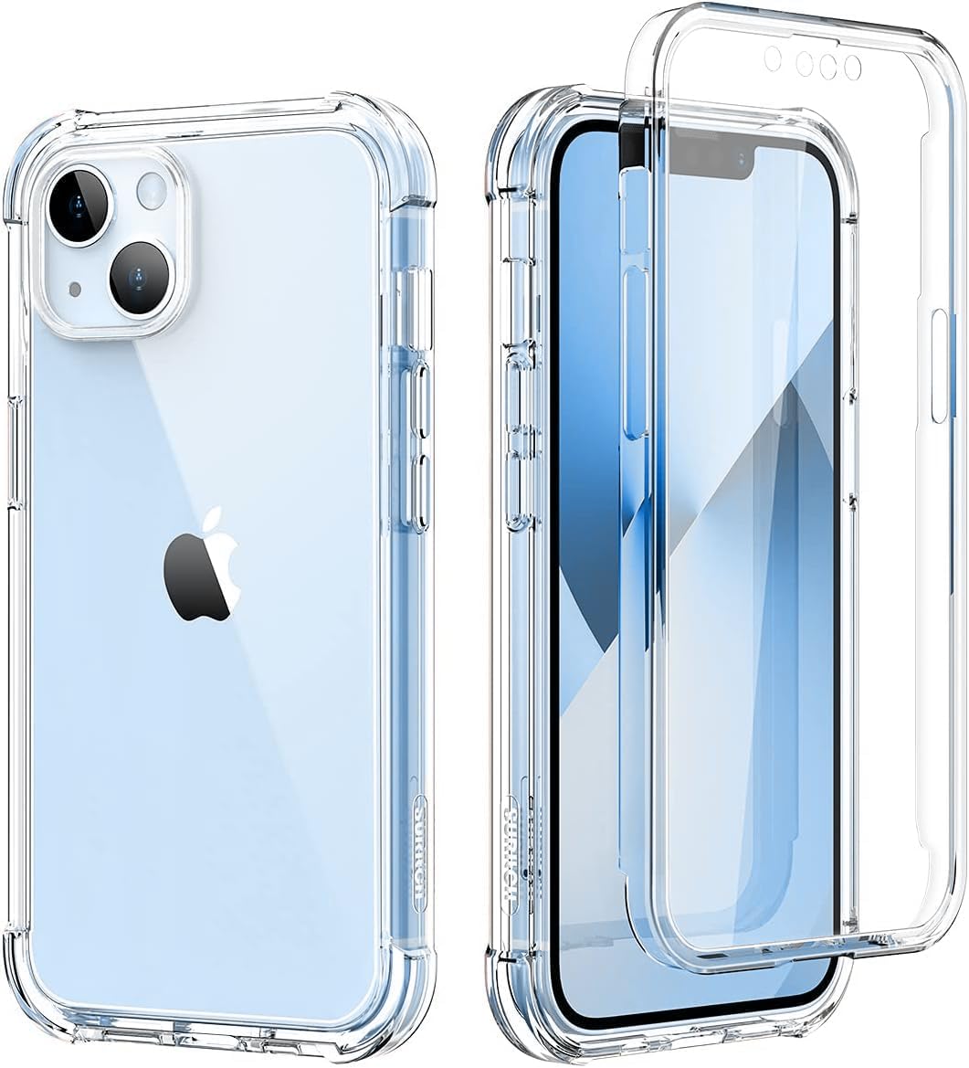 Sounce Shockproof Transparent Hard Back Cover Scratch Resistant Case Premium Clarity Armor Sleek Design Shield with Polycarbonate Protection for iPhone 13[Crystal Transparent]