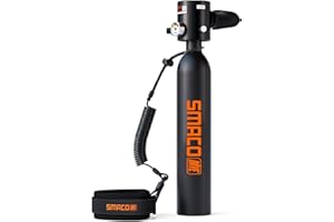 SMACO Mini Scuba Tank 0.5L Handheld Mini Diving Tank Reusable Lung Air Tank Pony Bottle up to 10 Minutes Dive Time Diving Cylinder for Underwater Exploration Emergency Rescue S300