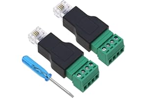 ECSiNG 2 Pezzi RJ11 Pubblico A 4 Pin Femmina Connettore Linea Telefonica Con Cacciavite RJ11 Adattatore Terminale A Vite Accessori Elettrici In Plastica