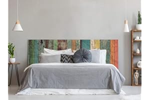 OEDIM Cabecero Cama PVC Impresión Digital | Imitación Madera Multicolor Antigua 200 x 60 cm | Cabecero Original y Económico
