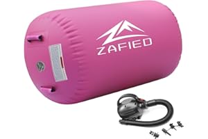 LUBAKED Air Roller Gymnastics Barrel Inflatable Air Roller Barrel with Pump, Tumbling Mat Gym Tumble Track Backhandspring Trainer for Exercise Training Yoga Backflip