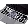 CaseBuy Ultra Thin Keyboard Cover Skin for MacBook Pro with Touch Bar 13" and 15" (Apple Model Number A2159 A1706 A1707 A1989 A1990, 2019 2018 2017 2016 Release), US Layout Keyboard, Clear [MUFAENS]