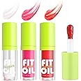 3PCS lip oil Lip Oil Set - Long Lasting Lip Oil Light Lip gloss Set - Glitter Liquid Lip Gloss - Moisturizing Tinted Lip Gloss Lip Plumper Lip Balm - High-Shine【B 3PCS】