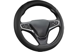 GIANT PANDA Funda de Volante Adaptada para Kia Sportage, Sorento, Spectra, Forte (14,5-15 Pulgadas - Negro - Tamaño estándar)