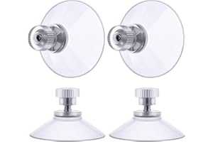 Flintronic ventouse a visser, 4 Pièces 50mm Ventouses Transparentes avec Filetage, Extra Fortes PVC Plastique Suspension Rideau Isolant Ventouse pour Camping Car, Fenêtre, Salle de Bain, Van