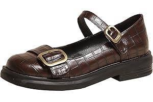 LROEY REOLY Scarpe Mary Jane da Donna con Tacco Largo, Pompe a Basso Tacco Punta Rotonda Fibbia Quotidiana Scarpe Semplici Scarpe da Festa, Numero 33-43