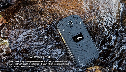 AGM A8 - Android 7.0 IP68 impermeable al aire libre Smartphone 5.0 pulgadas Gorilla Glass pantalla 3GB RAM 32GB ROM 13MP cámara 4050mAh Batería GPS NFC doble SIM