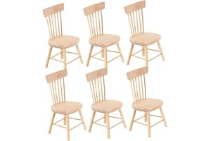 ERINGOGO 6 Pièces Chaise de Maison de poupée chaises Miniatures Chaise Petit modèle Meubles des modèles Ornement de Bureau modèle de Chaise Miniature en Bois Ornements décorations